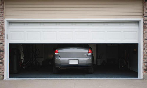 garage door halfway open